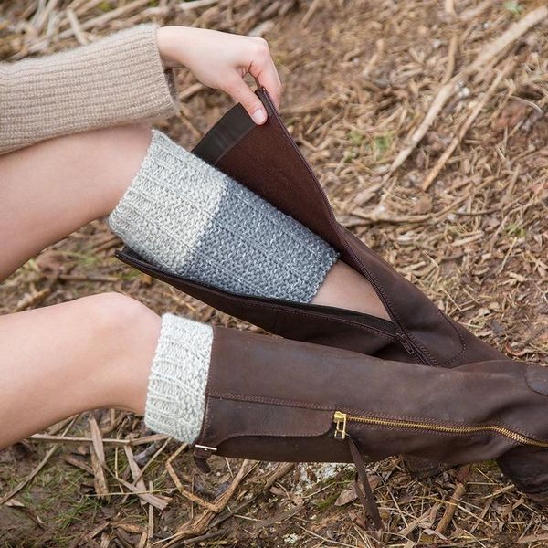 

five fingers gloves 2021 knitted socks boot cover women acrylic high polainas ladies' beenwarmers vicky, Blue;gray