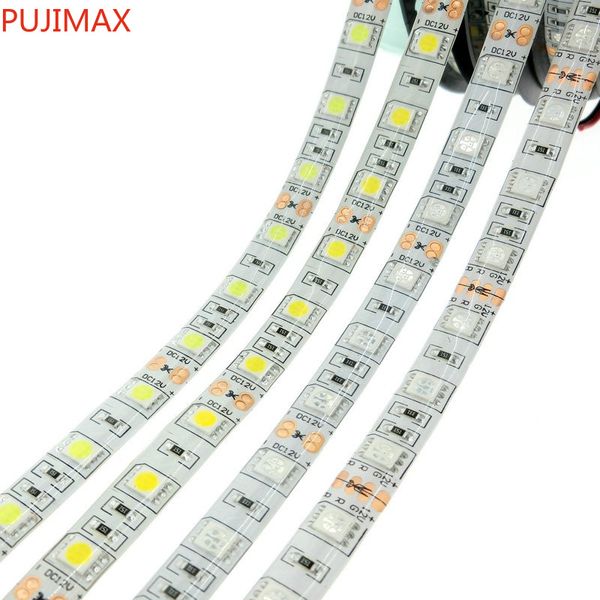 

led strip light pure white 5m bright ultra-white 5050 smd warm white red blue water-proof flexible 300 leds dc 12v car