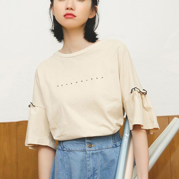 

womens tshirts shorts sleeve 2020 summer printed short-sleeved t-shirt female letter pringted casual woman clothes 183c1, White