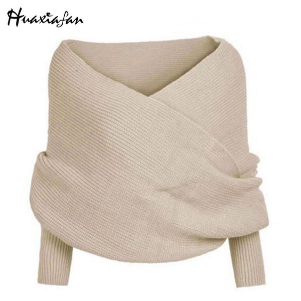 

huaxiafan knitted pullovers women winter sweater soft warm v neck elegant ladies sweaters solid pullover female 2020 new fashion, White;black