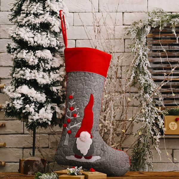 

kwtfe grey ornaments red new bag baby accessories christmas socks high grade christmas socks gift faceless g2xn3