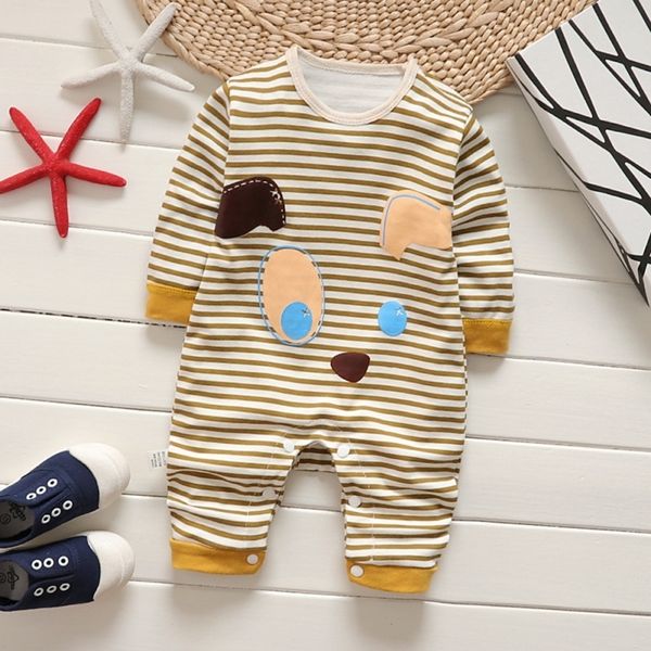 

newborn infant kid baby boy girls long sleeve romper jumpsuit clothes outfits warm striped cartoon cute costume 23 201027, Blue