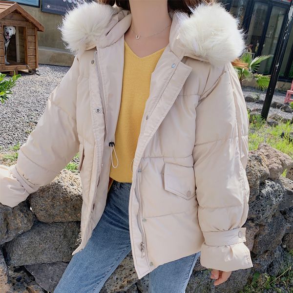 

winter women jacket female short parka with hooded fur collar cotton warm padded for autumn overcoat new fashion jackets