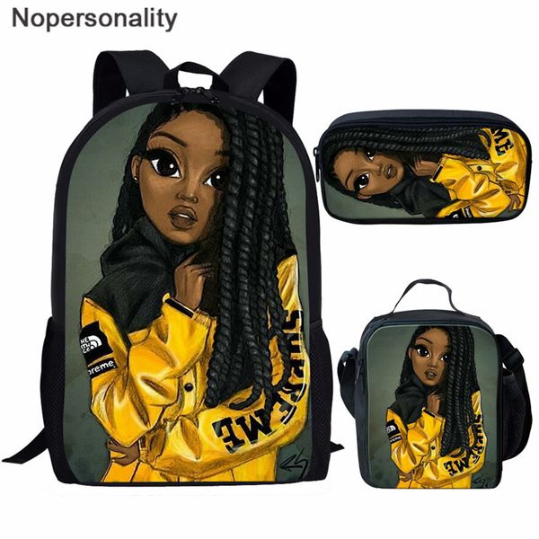 

nopersonality black queen african american girls printing school bag set for teenage girls bookbag children kids schoolbags 1031