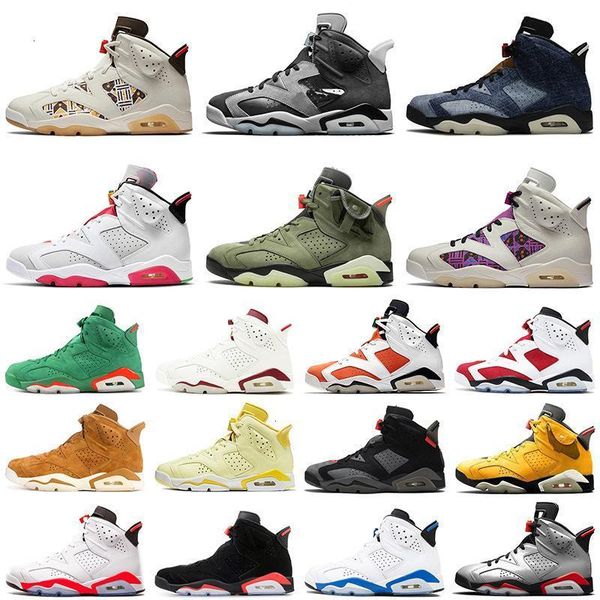 

travis 6 6s new scotts jumpman washed denim retro hare quai 54 basketball shoes white infared black tinker women trainers size us 13