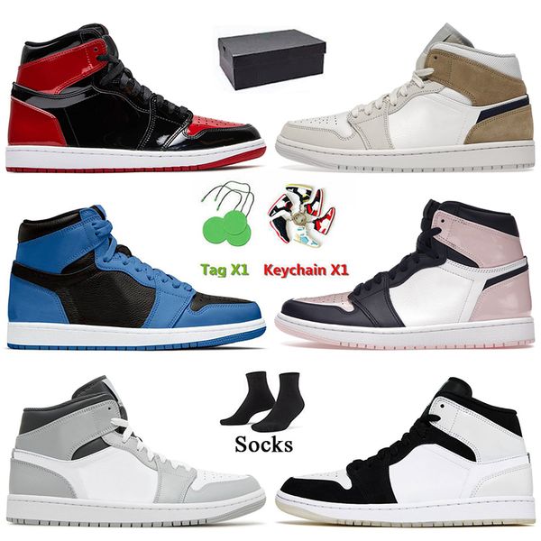 

high og jumpman 1 basketball shoes 1s patent bred tan suede dark marina blue atmosphere light smoke grey diamond shorts women mens outdoor s