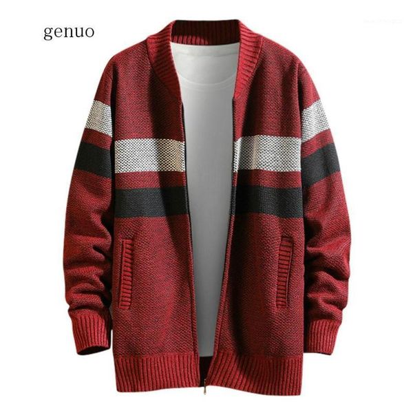 

men's sweaters men jacket 2021 men's autumn winter casual patchwork turn-down collar coat,men's jackets1, White;black