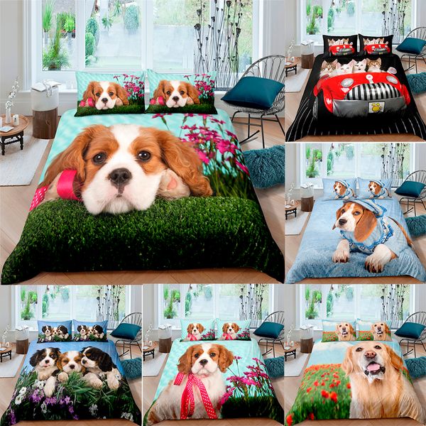 

zeimon прекрасный щенок kitty 3d пододеяльник мультфильм пододеяльник комплекты queen king size single luxury микрофибры home decor рождеств