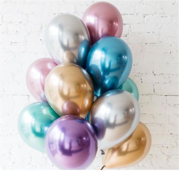 

10pcs 12inch new metallic latex balloons thick pearly metal chrome alloy colors pgraph wedding party decoration sqcwpx