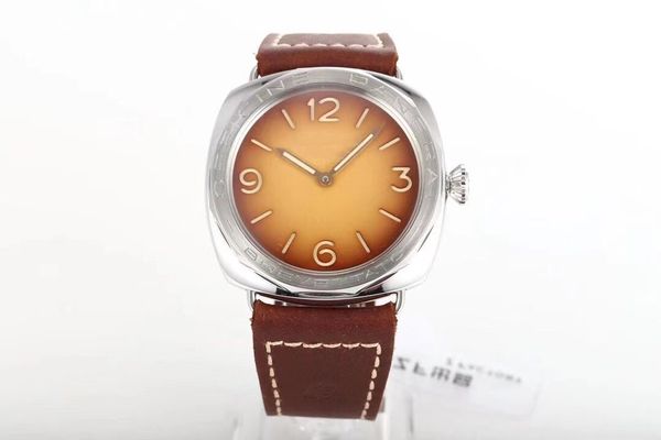 

zf представила новые мужские автоматические механические часы pam687 диаметр 47 мм оранжевый золотой циферблат сапфировое зеркало из нержаве, Slivery;brown