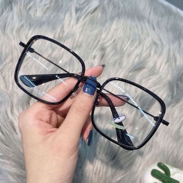 

s7151 box myopia spectacles odd zhanpu figure spectacles personality frame men's and women's same txx haze blue glasses, White;black
