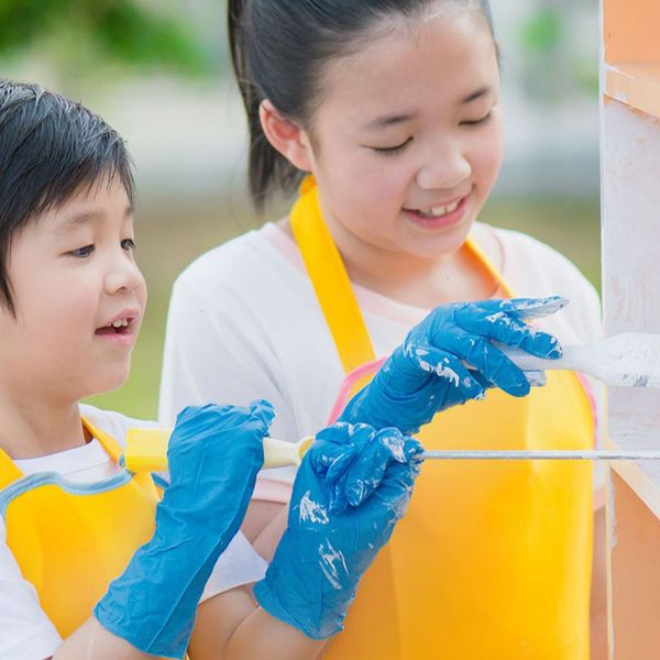 

stock children kids protective safety 20pcs in disposable nitrile multipurpose work gloves non-slip painting cleaning home