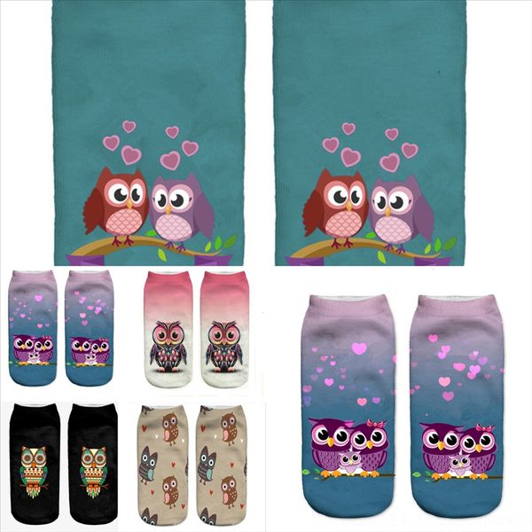 

g0tfs men cotton stripe sock animal prints women men sock male ankle low casual cut short argyle knee sock socks wholesalesummer owl, Black