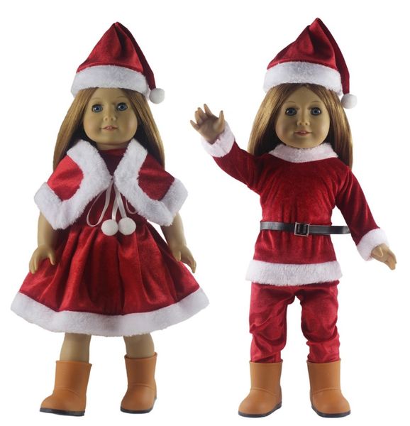 

высококачественный 2 комплект одежды для 18 «» american doll christmas xmas костюм равномерное, Black