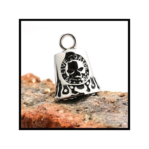 

wholesale- biker fashion tinkle bell pendant stainless steel motorcycles biker new arrival jin jllcjn insyard, Black
