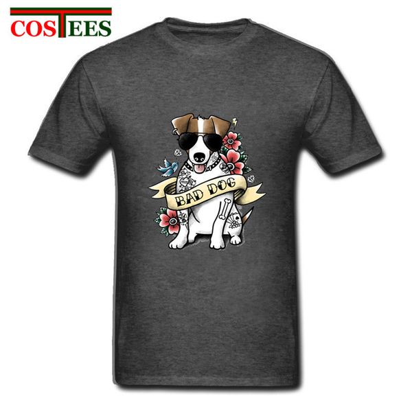 

charming floral pattern jack russell terrier badass tattoo tshirt cute pet bad dog cool dog lovers tees hooded sweatshirt hoodie men t shirt