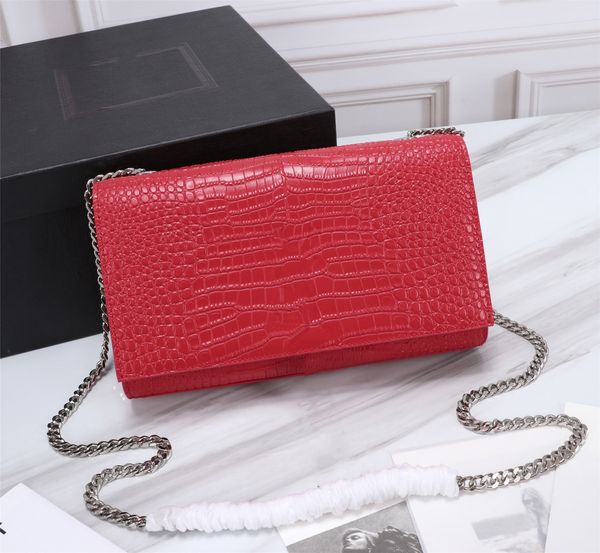 

ladies purse leather designer luxury pocket card pocket money classic fashion famous brand matching box size 24-14-5cm, Red;black