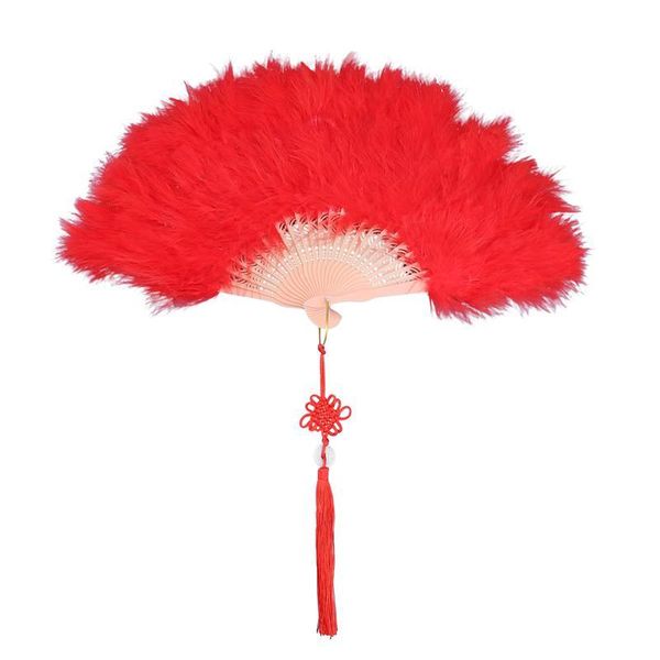 

1pc thicken feather fan stage performance fan dancing clothing accessory, Black