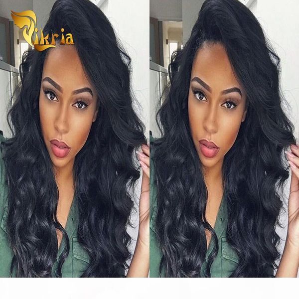 

body wave remy human hair full lace wigs indian peruvian malaysian brazilian virgin hair lace front wigs body wave human hair lace wigs, Black;brown