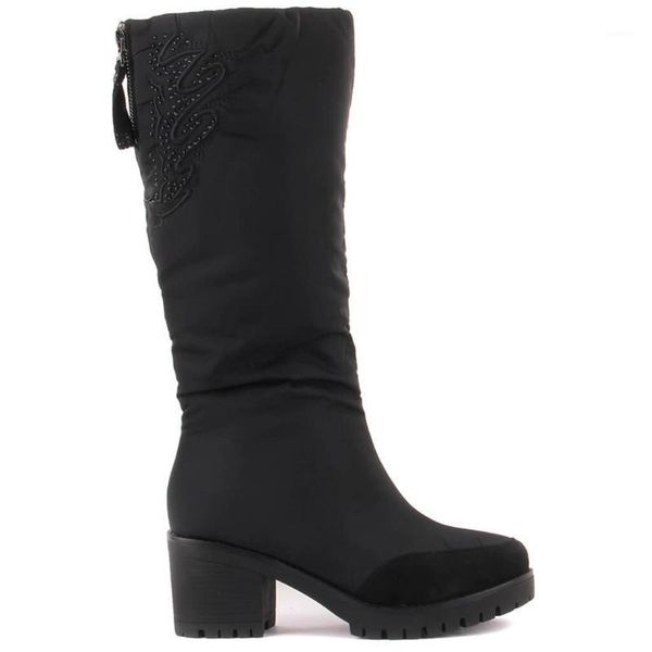 

guja-black color beads decorated women 's boots1