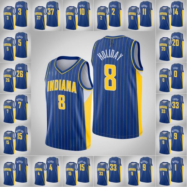 

2020-21 indiana pacers amida men brimah t.j. warren myles turner edmond sumner cassius stanley jakarr sampson victor oladipo jersey, Black