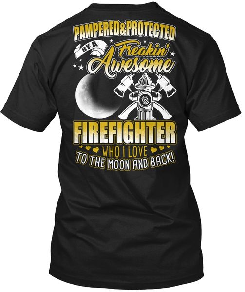 

men t shirt pampered protected - firefighter women tshirt sport hooded sweatshirt hoodie