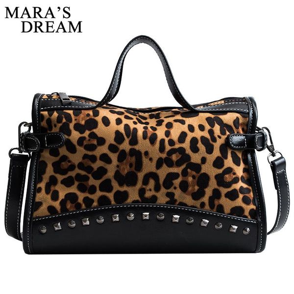 

mara's dream brand handbags women luxury solid bag female leopard print rivets messenger bags woman 2020 vintage bolsa feminina