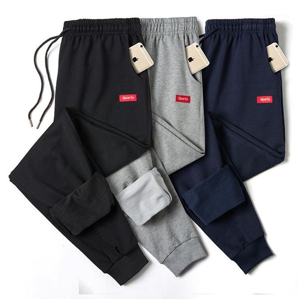

men's pants mens joggers sweatpants cotton tracksuit bottoms casual patchwork solid harem men gyms clothing 4xl1, Black