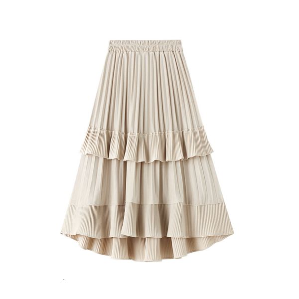 

new 2021 spring a-line veet high waist irregular hem women long skirt elegant jupe saia x8tk, Black