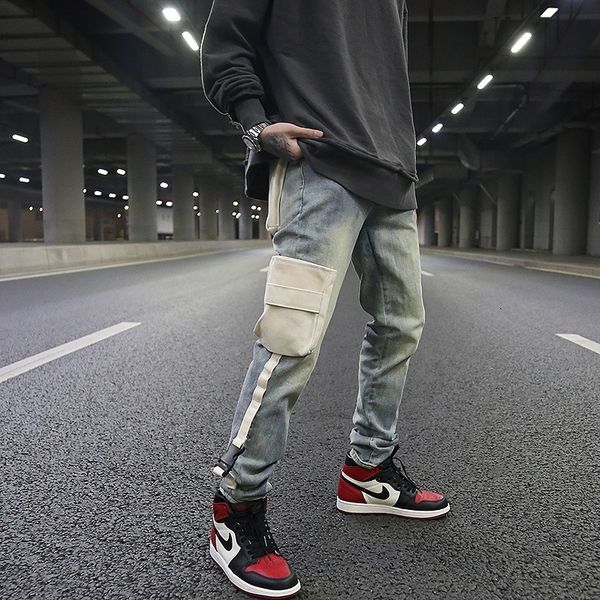 

oem new style pent stock dropshipping skinny urban cargo men jeans