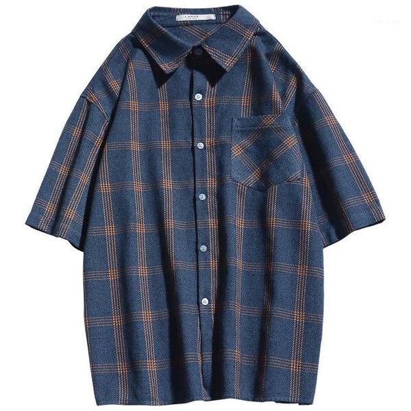 

short-sleeved new shirt men's plus size loose plus size fashion shirt printed roupas masculina men's clothing dd60cs1, White;black