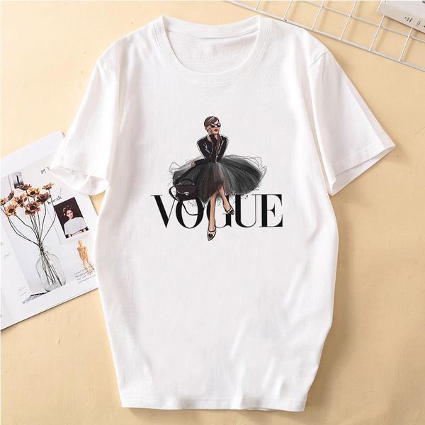 

summer vogue t shirt womens harajuku printed graphic women tee shirt vintage punk casual fashion round neck short sleeve ulzzang, White