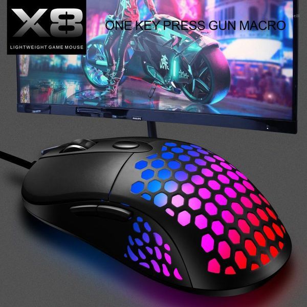 

professional gaming mouse creative wired led mouse hole hollow office rgb lighting for pc lamac1