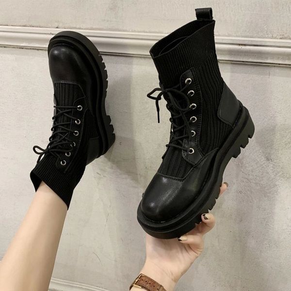 

boots women fashion motorcycle boot flats ladies commute boots female elegant comfortable footwear woman casual fashion new #em1l, Black