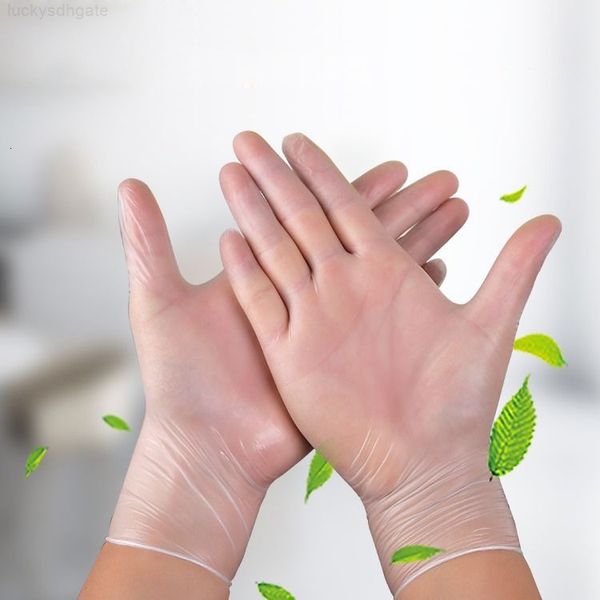 

factoryuuzidaily s m l white pvc use cleaning disposable vinyl gloves powder home garden protective glove
