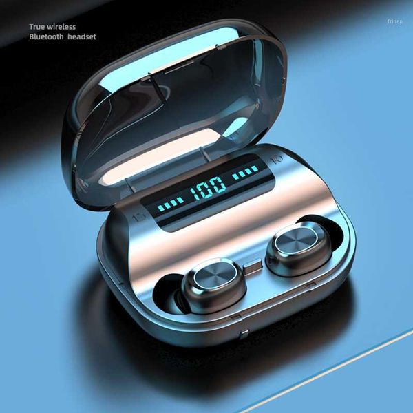 

wireless headphones bluetooth earphones sports waterproof earbuds touch control headsets noise reduction tws led1