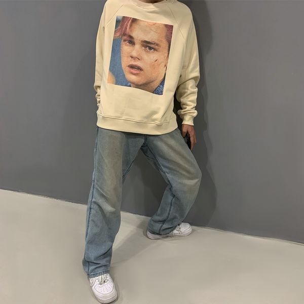 

arnodefrance leonardo little plum fog trendy high loose and versatile fried street long sleeve sweater man