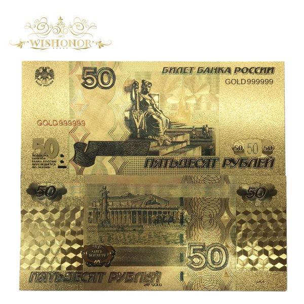 

10pcs lot colorful russian banknotes 5000 roubles banknotes in 24k gold plated paper money for collection and gifts bbyhcr homebag