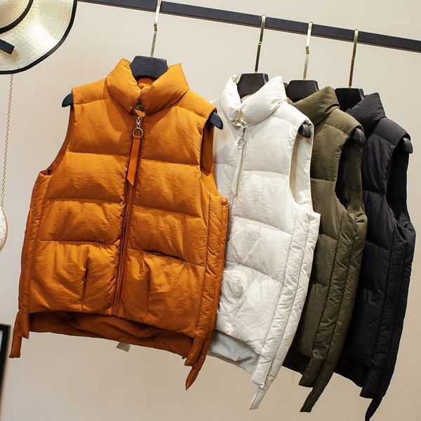 

wholesale 2021 autumn winter selling women's fashion casual female nice warm vest outerwear xiemeety korean fashion1, Black;white