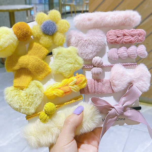 

korean children's headdress headband lovely bb lamb plush girl banghai clip hairpin