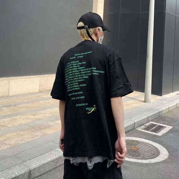 

vujade kenijima letter print s tee streetwear men oversized casual catoenen t-shirt crop top, White;black