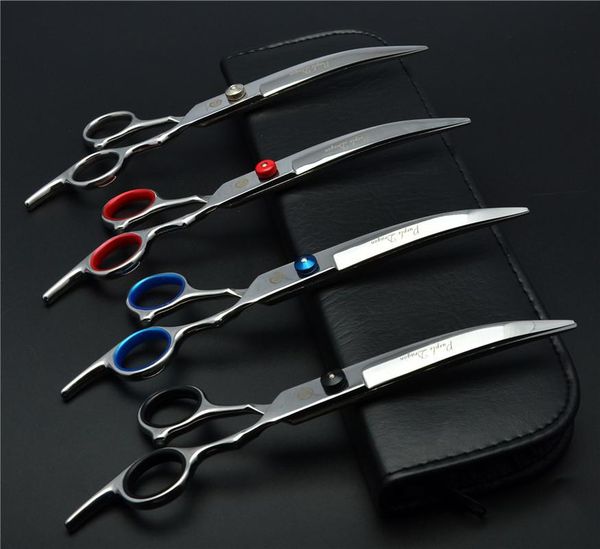 

7 inch 19.5cm 62hrc professional dogs cats pets hair shears hairdressing scissors cutting shears bent down curved scissors z4001