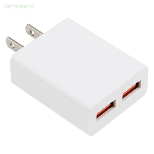 Carregador de parede Dual USB carregador de parede plug EUA 2 portos de origem de carregamento para 100pcs Xiaomi Huawei Samsung S8 Note9 / lot