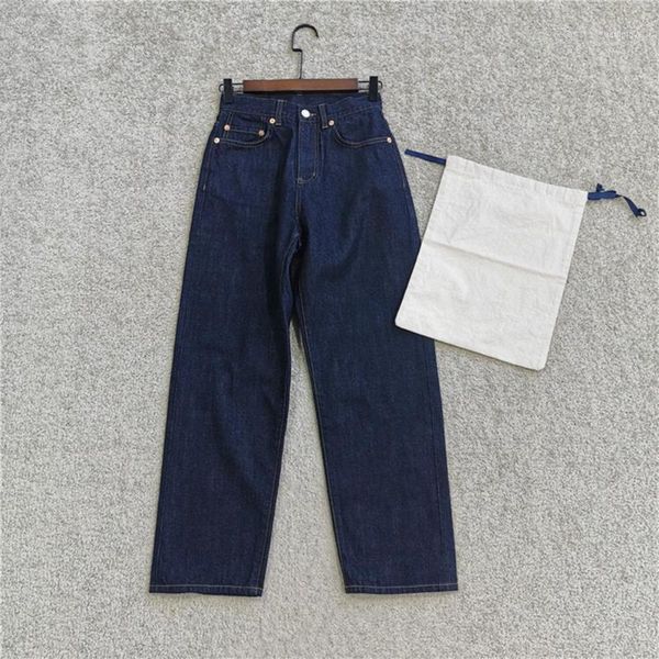 

2020 women's autumn new high-waist jeans loose wide-leg straight jeans1, Blue