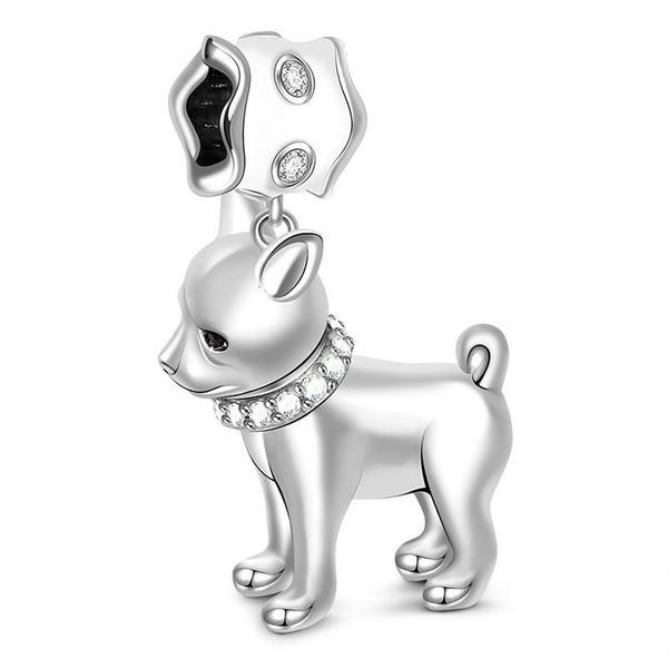 Bracciale Pandoras alla moda e carino di alta qualità nuovissimo perline con pendente a forma di cucciolo di gatto in argento sterling 925 adatto per regali da donna