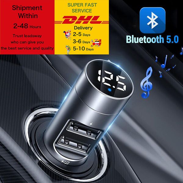 

usb car charger fm transmitter car wireless bluetooth 5.0 fm radio modulator 3.1a handsaux audio mp3 player dhl freight
