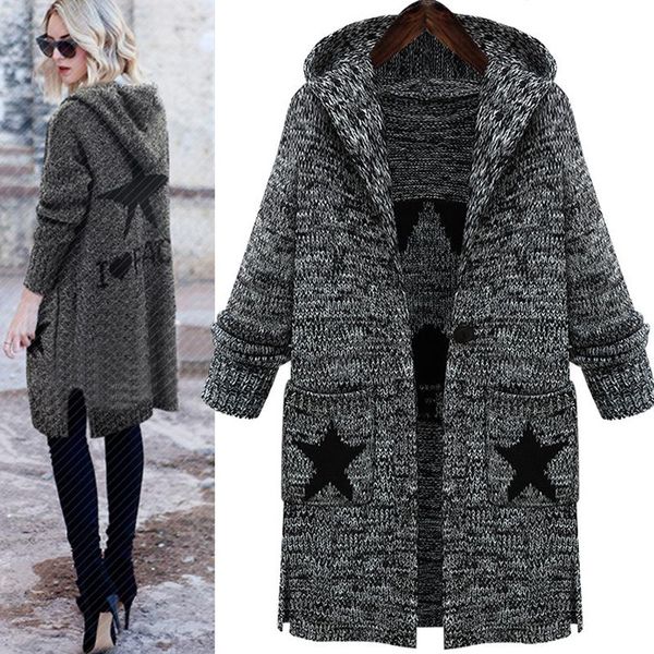 

women's sweaters 2021 autumn winter women long sleeve loose knitting cardigan sweater knitted female pull femme, White;black
