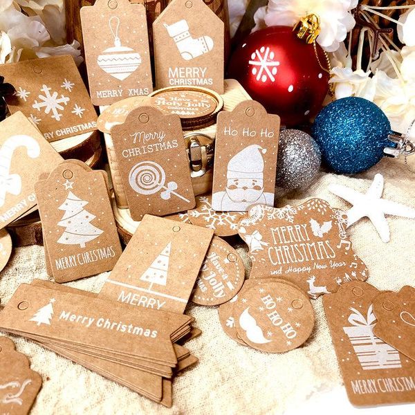 

new 2021 merry christmas tags kraft paper card gift label tag diy gift wrapping decor gift card x mas decorations for home wmtjkv mywjqq