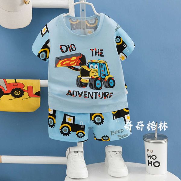 

shorts short spring new summer sve children's set air conditioning home cloth boys girls baby pajamas limz, Blue;red
