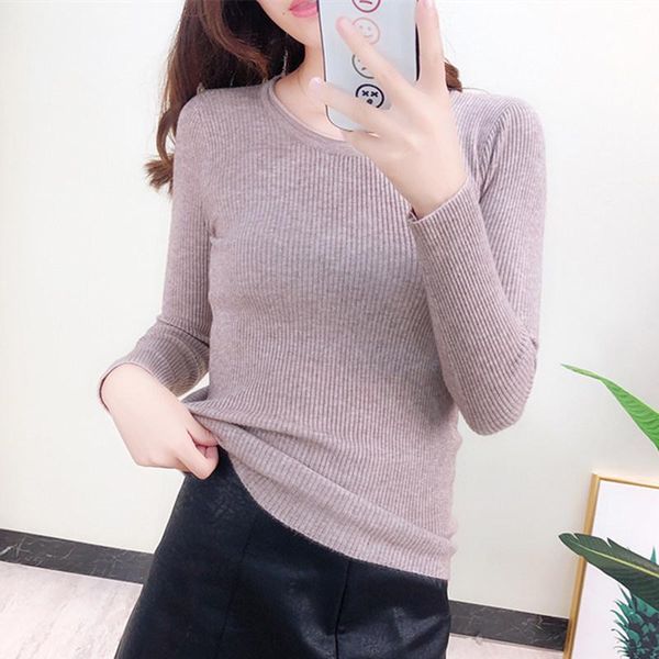 

women's sweaters korean knitted women long sleeve white sweater knit pullovers plus size casual woman basic xl, White;black